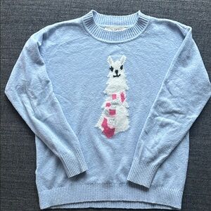 LOFT Light Blue Sweater with Llama Design